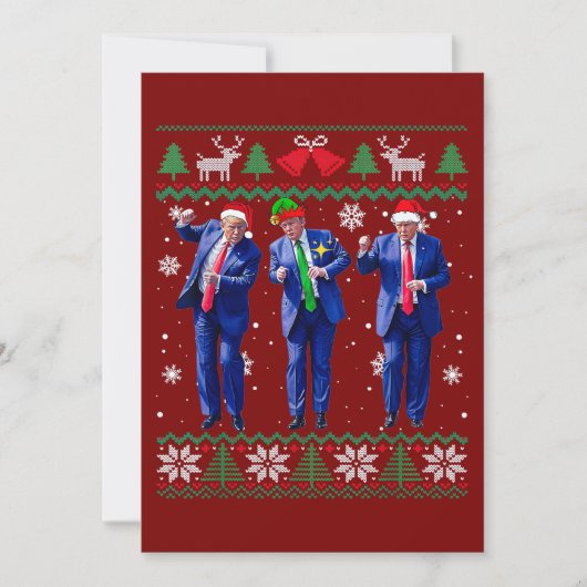 面白いトランプサンタダンスクリスマスカード シーズンカード (正面)