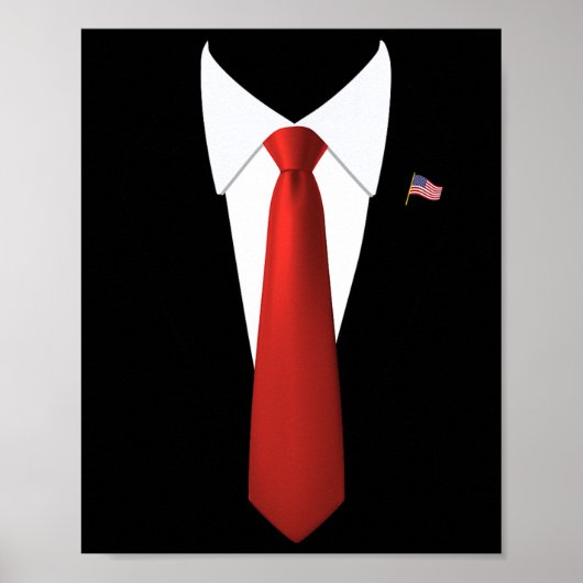 面白いトランプ大統領スーツ 楽なハロウィンコスチューム ポスター (正面)
