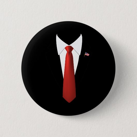 面白いトランプ大統領スーツ 楽なハロウィンコスチューム 缶バッジ (正面)