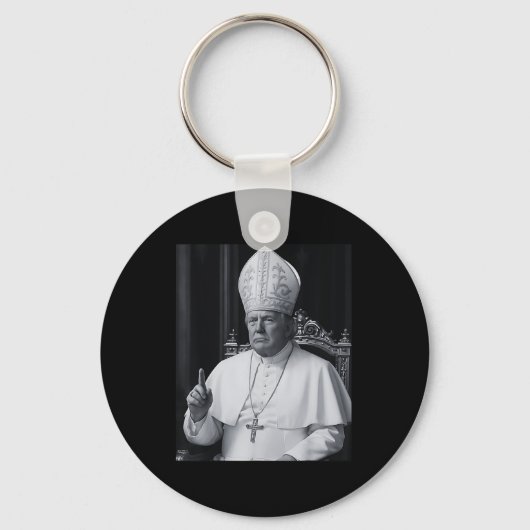 面白いトランプ大統領、次のローマ法王になりたい キーホルダー (正面)