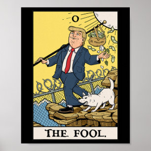 面白いトランプ愚者タロットカードTシャツ 面白い反トランプ ポスター