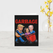 面白いトランプ支持者 - ゴミを出す時間だ カード (黄色い花)