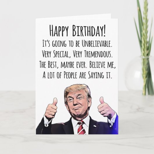 面白いトランプ誕生日カード 政治ユーモア カード (正面)