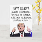 面白いトランプ誕生日カード 政治ユーモア カード (黄色い花)
