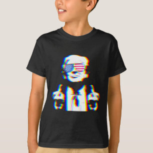 面白いトランプ サイケデリック EDM トリッピー ヴェイパーウェーブ テクノ Tシャツ