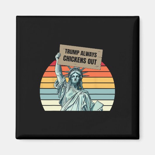 面白いトランプ トランプは常に臆病者 マグネット (正面)