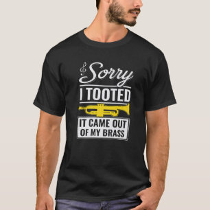 面白いトランペットジャズごめんねプープー言っちゃった真鍮から出ちゃったのM Tシャツ