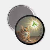 面白いトラ猫の猫草「あなたでなければならなかった」キティレディー マグネット (正面/裏面)