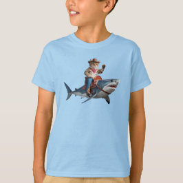 面白いトラ猫サメキッズTシャツ Tシャツ