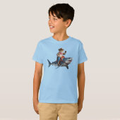 面白いトラ猫サメキッズTシャツ Tシャツ (正面フル)