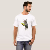 面白いトラ猫ディスクゴルファー Tシャツ (正面フル)