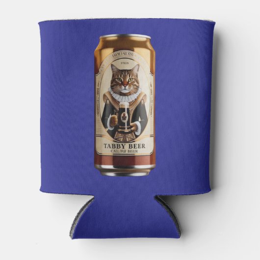 面白いトラ猫ビール 缶クーラー (正面)