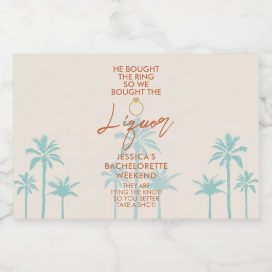 面白いトロピカルな独身最後の週末ミニ リキュールボトルラベル (シングルラベル)