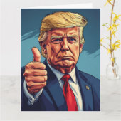 面白いドナルド・トランプの誕生日グリーティングカード カード (黄色い花)