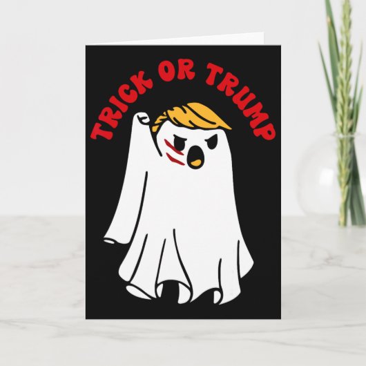 面白いドナルド・トランプ幽霊格闘拳トリックオアトランプ カード (正面)
