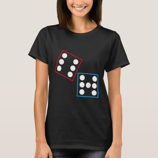 面白いドミノ6 7 ミーム 67 ドミノ 数学好き Tシャツ (正面)