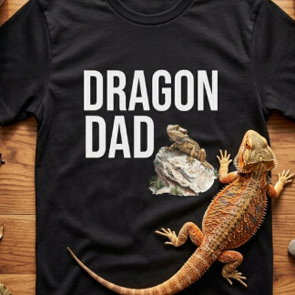 面白いドラゴンダッドヒゲトカゲ Tシャツ