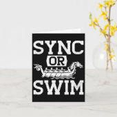 面白いドラゴンボートレースのパドルシンクロまたはスイム カード (黄色い花)