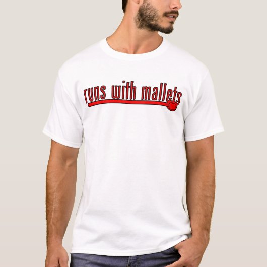 面白いドラム・マレット Tシャツ (正面)