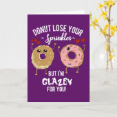 面白いドーナツの名言グリーティングカード カード (黄色い花)