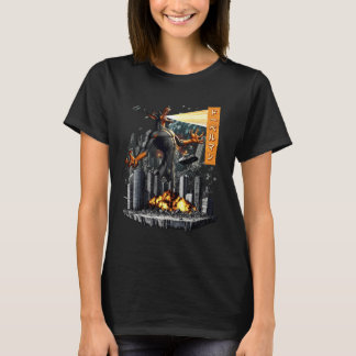 面白いドーベルマン犬の怪獣 日本 Tシャツ