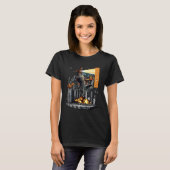 面白いドーベルマン犬の怪獣 日本 Tシャツ (正面フル)