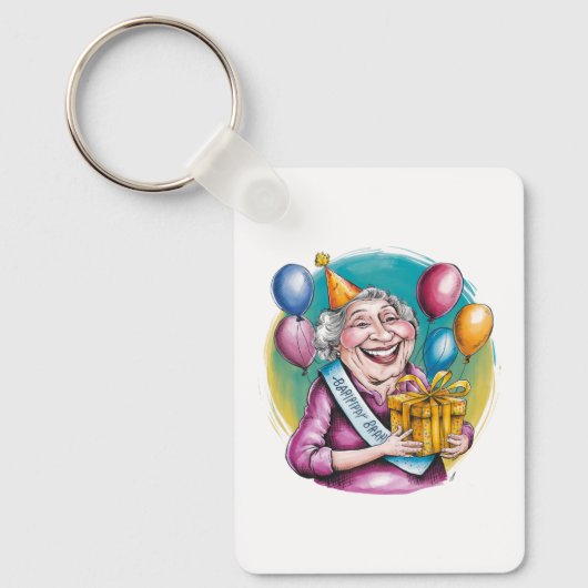 面白いナナの誕生日ジョークギフト キーホルダー (正面)