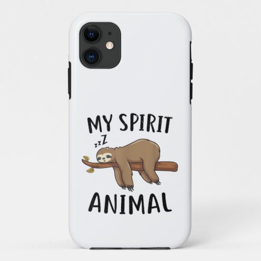面白いナマケモノのギフト 私の精神の動物 Case-Mate iPhoneケース (裏面)