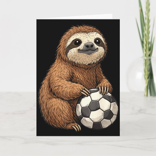 面白いナマケモノのサッカー カード (正面)