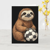 面白いナマケモノのサッカー カード (黄色い花)