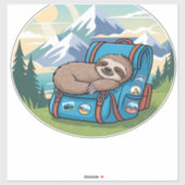 面白いナマケモノのハイキング オーバーサイズ Tシャツ シール (シート)