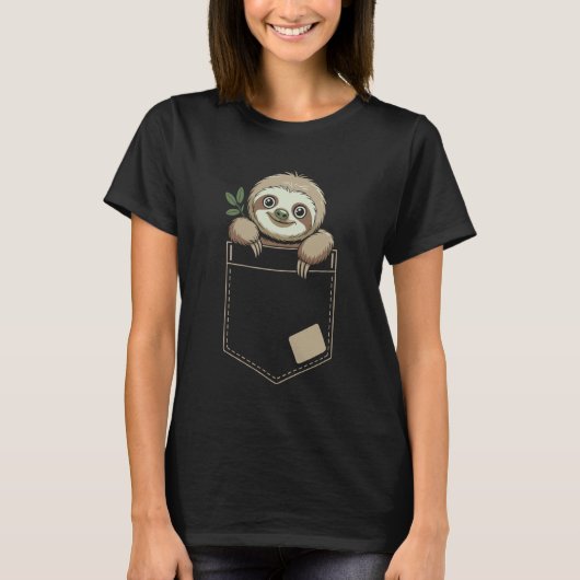面白いナマケモノの動物 Tシャツ (正面)