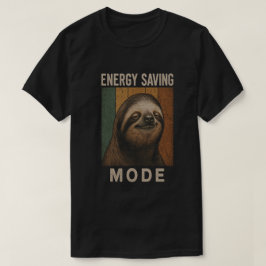 面白いナマケモノの省エネモード レトロデザイン Tシャツ