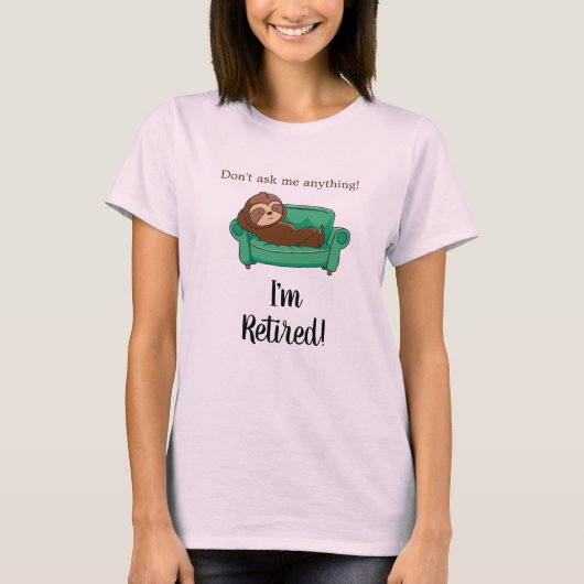 面白いナマケモノ退職Tシャツ Tシャツ (正面)