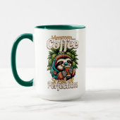 面白いナマケモノ コーヒー飲む マグカップ (左)