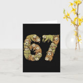 面白いナマケモノ トライバル 6 7 ミーム 六 七 愛 カード (黄色い花)