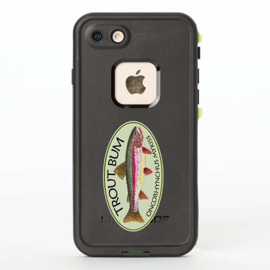面白いニジマスの釣りキチTシャツ LifeProof iPhoneケース (裏面)