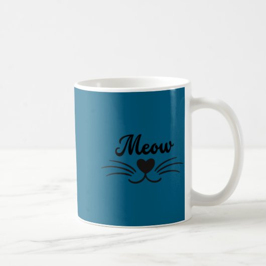 面白いニャー子猫のひげと口ひげ コーヒーマグカップ (右)