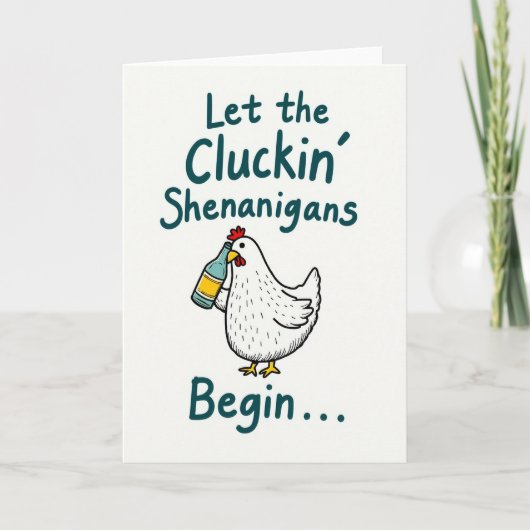 面白いニワトリのカード Cluckin Shenanigans カード (正面)