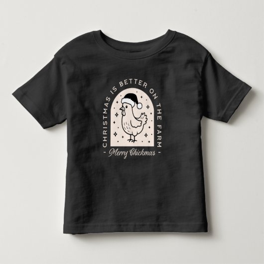 面白いニワトリのクリスマス農場の動物のパロディ トドラーTシャツ (正面)