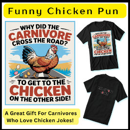 面白いニワトリのダジャレ 肉食 ケトヴォア ケトジェニック トライブレンドTシャツ