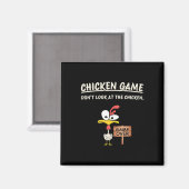 面白いニワトリのチキンゲーム 見ちゃダメ マグネット (正面/裏面)