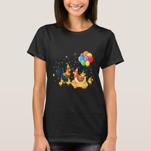 面白いニワトリのデザイン ニワトリ Tシャツ (正面)