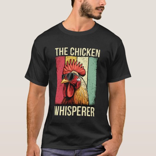 面白いニワトリのニワトリささやき人 Tシャツ (正面)