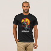 面白いニワトリのパパTシャツ Tシャツ (正面フル)