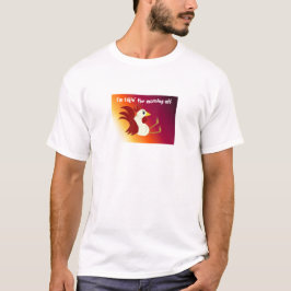 面白いニワトリのフレーズ Tシャツ