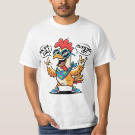 面白いニワトリのマスコットTシャツ - ボールドポップアートのキャラクター Tシャツ