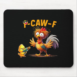 面白いニワトリのユーモアの引用語録 にわとり メメ Caw F メンズ向け マウスパッド