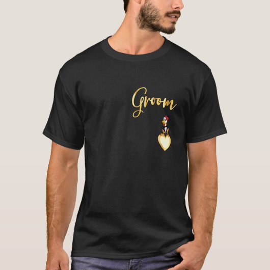 面白いニワトリの花婿 Tシャツ (正面)