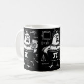 面白いニワトリの鍋を持つ電卓 数学教師 コーヒーマグカップ (正面左)